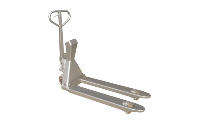 Edelstahl Handhubwagen mit Waage von Kilomatic